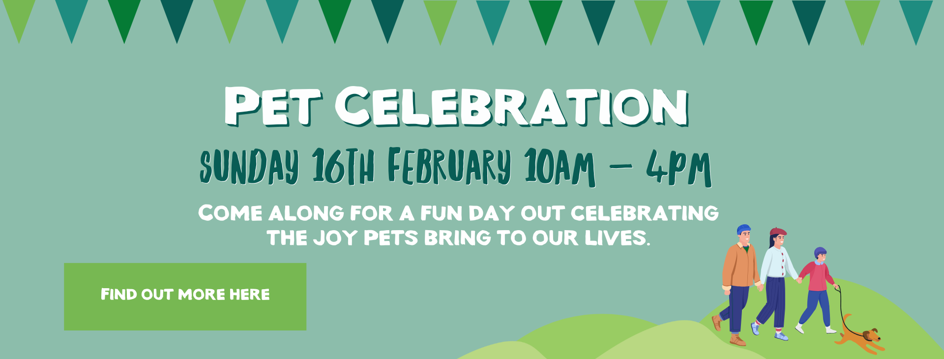 Ferne Animal sanctuary Pet celebration event banner